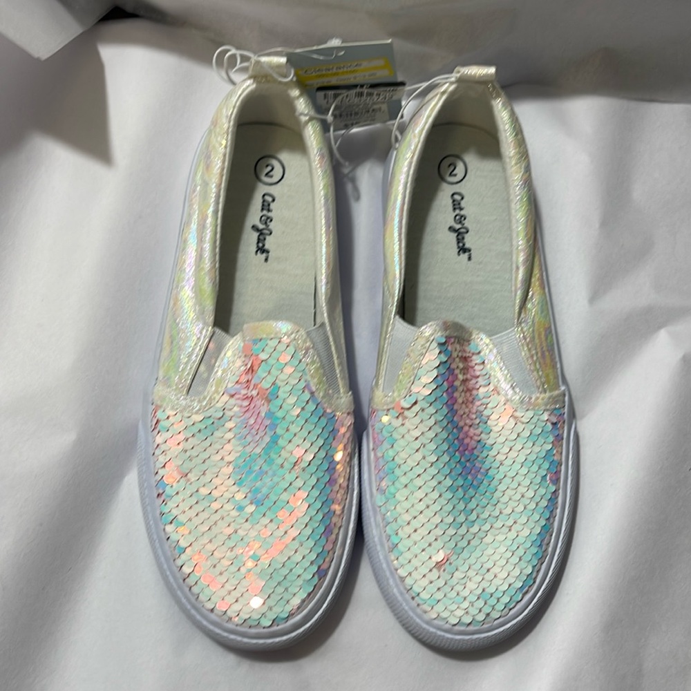 Sequin slip on shoes aliki